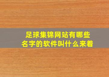 足球集锦网站有哪些名字的软件叫什么来着