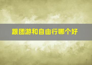 跟团游和自由行哪个好