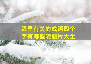 跟里有关的成语四个字有哪些呢图片大全