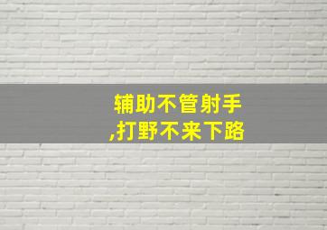 辅助不管射手,打野不来下路