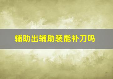 辅助出辅助装能补刀吗