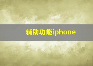 辅助功能iphone