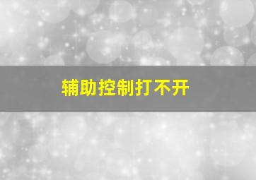 辅助控制打不开