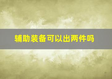 辅助装备可以出两件吗