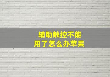 辅助触控不能用了怎么办苹果