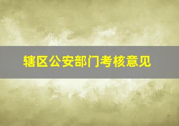 辖区公安部门考核意见