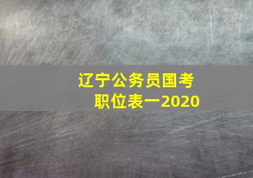 辽宁公务员国考职位表一2020