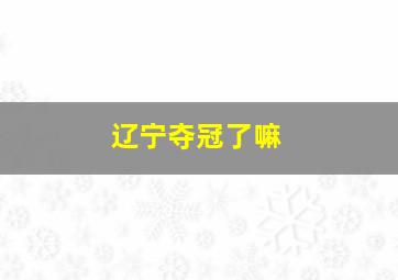 辽宁夺冠了嘛