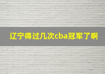 辽宁得过几次cba冠军了啊