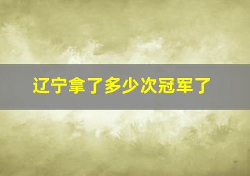 辽宁拿了多少次冠军了