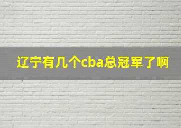 辽宁有几个cba总冠军了啊