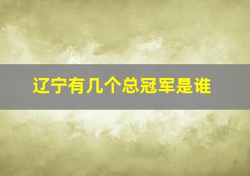 辽宁有几个总冠军是谁