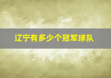 辽宁有多少个冠军球队