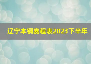 辽宁本钢赛程表2023下半年