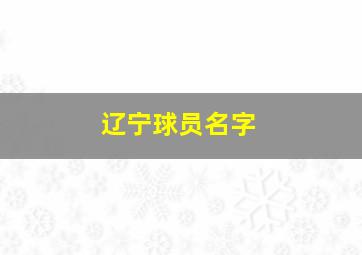 辽宁球员名字