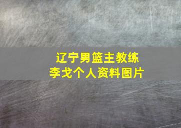 辽宁男篮主教练李戈个人资料图片