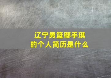 辽宁男篮鄢手琪的个人简历是什么