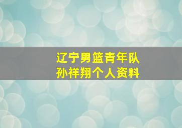 辽宁男篮青年队孙祥翔个人资料