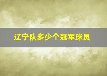 辽宁队多少个冠军球员