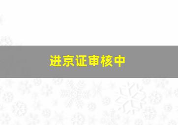 进京证审核中