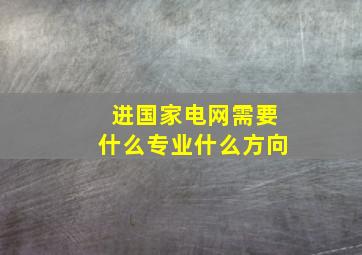 进国家电网需要什么专业什么方向