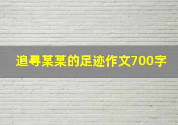 追寻某某的足迹作文700字