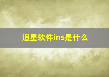 追星软件ins是什么