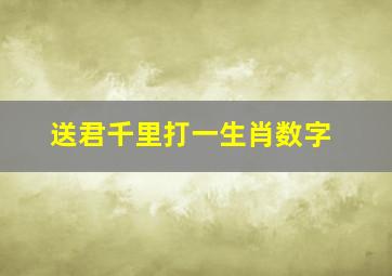 送君千里打一生肖数字