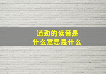 遒劲的读音是什么意思是什么