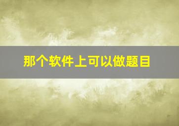 那个软件上可以做题目