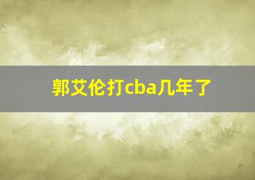 郭艾伦打cba几年了