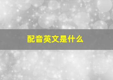 配音英文是什么