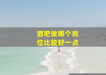 酒吧做哪个岗位比较好一点