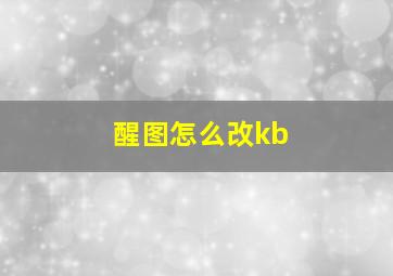 醒图怎么改kb