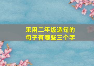 采用二年级造句的句子有哪些三个字