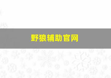 野狼辅助官网