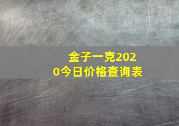 金子一克2020今日价格查询表