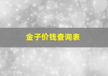 金子价钱查询表