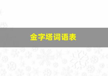 金字塔词语表