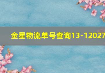 金星物流单号查询13-12027