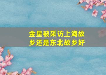 金星被采访上海故乡还是东北故乡好