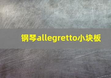 钢琴allegretto小块板