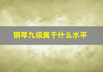 钢琴九级属于什么水平