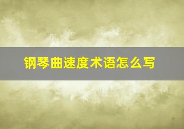 钢琴曲速度术语怎么写