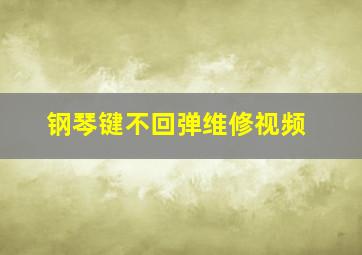 钢琴键不回弹维修视频