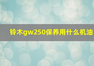 铃木gw250保养用什么机油