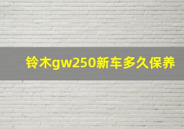 铃木gw250新车多久保养