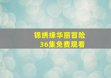 锦绣缘华丽冒险36集免费观看