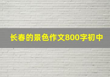 长春的景色作文800字初中