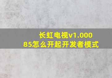 长虹电视v1.00085怎么开起开发者模式